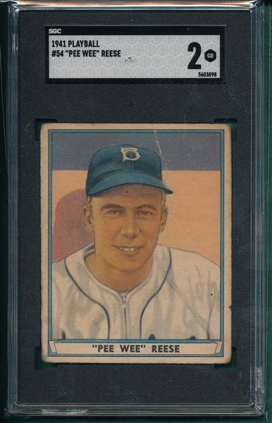 1941 Play Ball #54 Pee Wee Reese SGC 2 *Rookie*