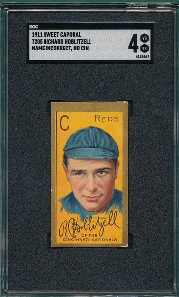 1911 T205 Hoblitzell, Incorrect Name, Cigarettes SGC 4 *SP*