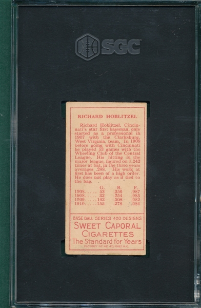 1911 T205 Hoblitzell, Incorrect Name, Cigarettes SGC 4 *SP*