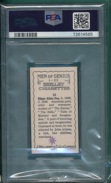 1924 #19 Edgar Allen Poe J. Millhoff & Co. PSA 6 (MK)