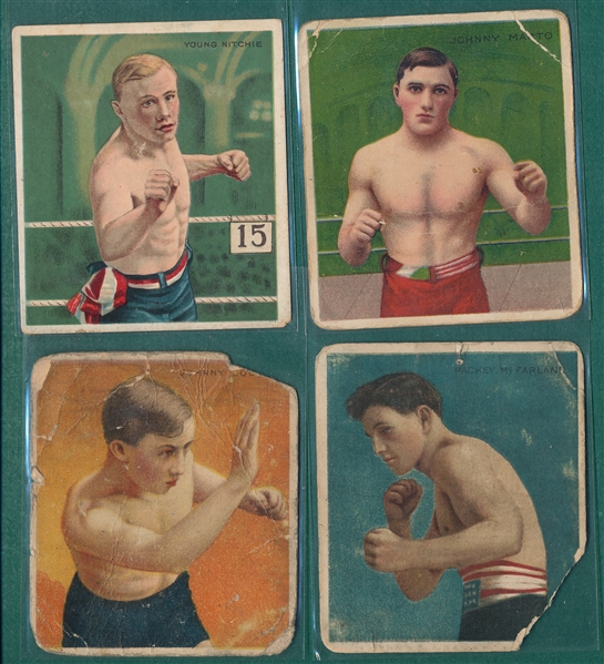 1910 T218 Boxers Lot of (9) W/ Jack Johnson