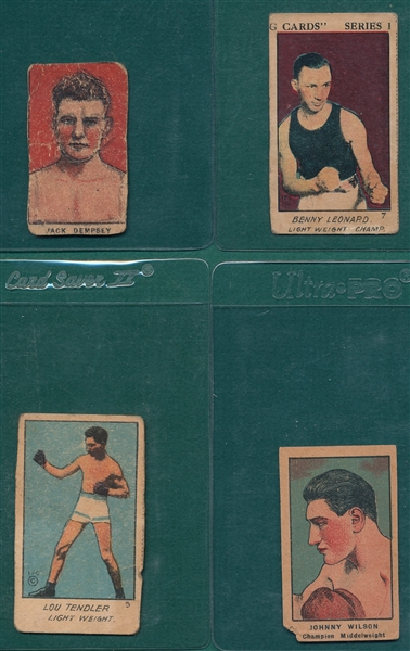 1910-20s Boxers Lot of (6) W/ Jack Dempsey