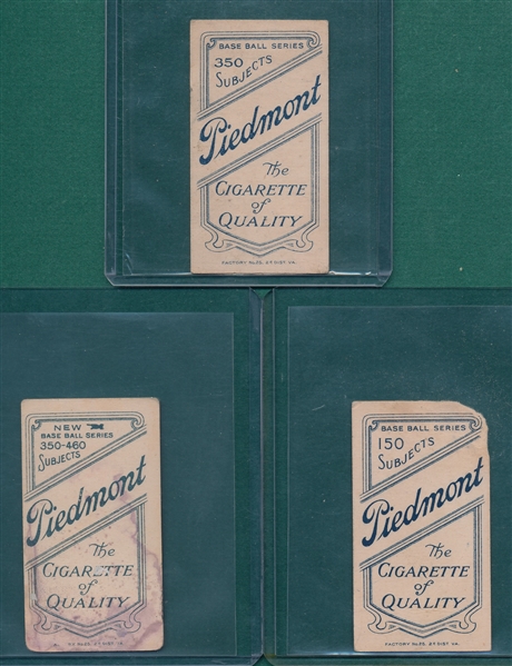 1909-1911 T206 Lot of (3) W/ Bradley