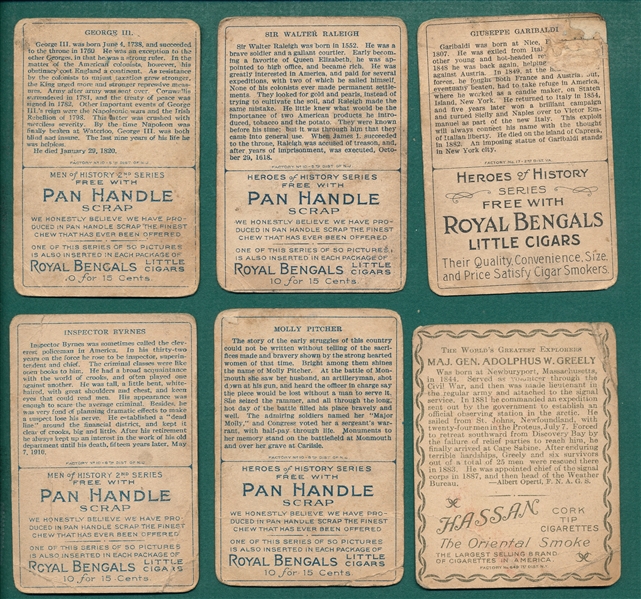 1910s T210 Pan Handle, Plus, Lot of (6) W/ Molly Pitcher