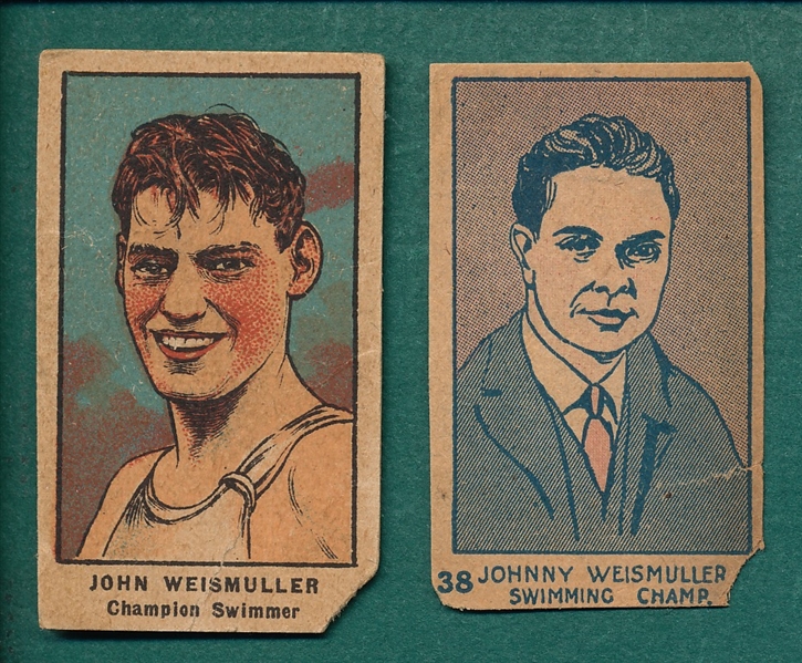 1920s W Card Athletes & Charlie Chaplin, Lot of (14) W/ Weissmuller