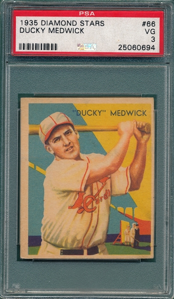 1934-36 Diamond Star #66 Ducky Medwick PSA 3
