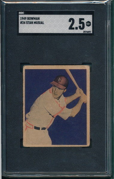 1949 Bowman #24 Stan Musial SGC 2.5