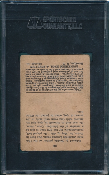1915 Cracker Jack #36 Ed Walsh SGC 30