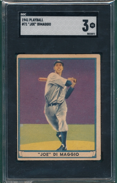 1941 Play Ball #71 Joe DiMaggio SGC 3