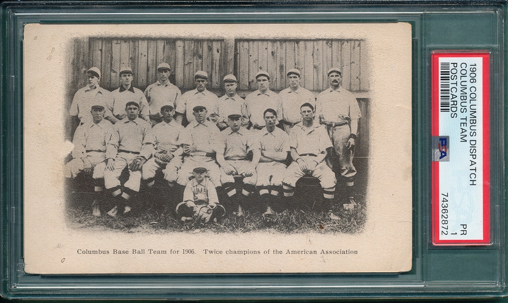 1906 Columbus Baseball Team, PC, PSA 1