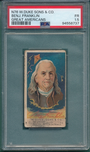 1888 N76 Ben Franklin W. Duke Sons & Co. PSA 1.5