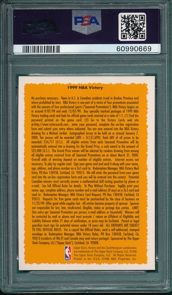 1999 Victory Michael Jordan, Jersey Entry, PSA 10
