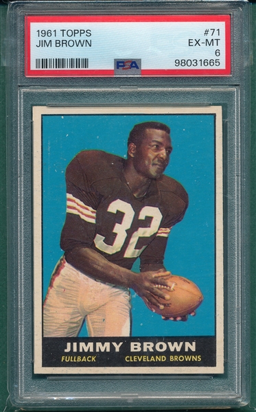 1961 Topps FB #71 Jim Brown PSA 6