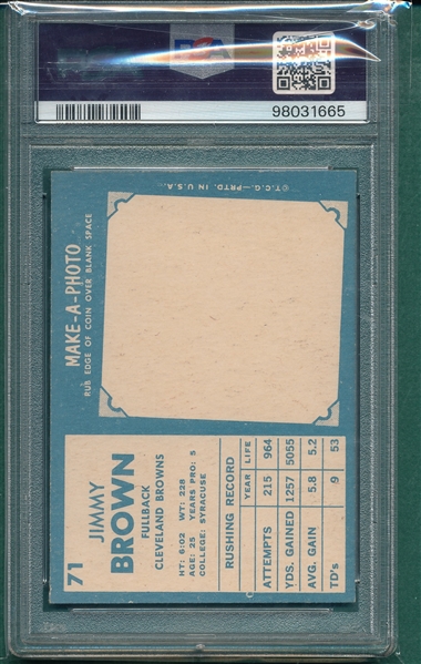 1961 Topps FB #71 Jim Brown PSA 6