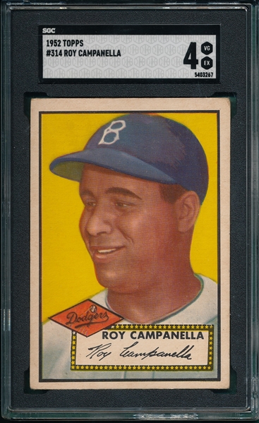 1952 Topps #314 Roy Campanella SGC 4 *Hi #*
