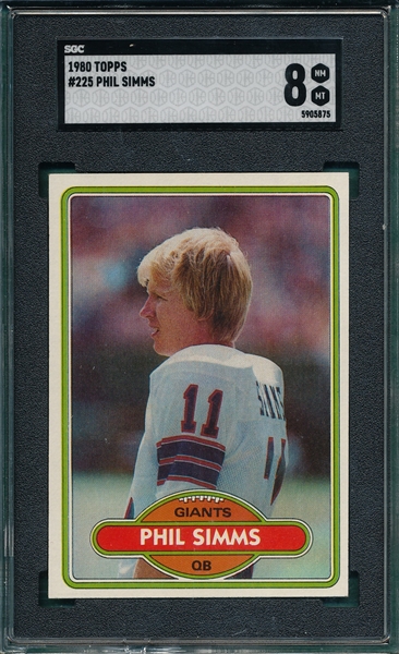 1980 Topps FB #225 Phil Simms SGC 8 *Rookie*