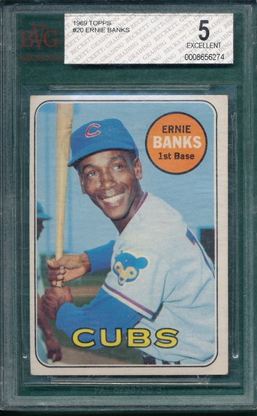 1969 Topps #20 Ernie Banks BVG 5