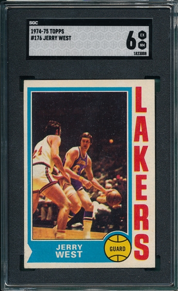 1974 Topps Basketball #176 Jerry West SGC 6