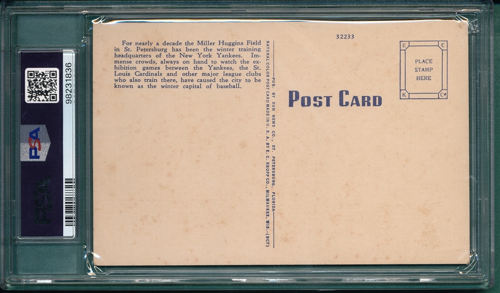 1935c. E. C. Kropp PC, #148 Yankees Training W/ Lou Gehrig PSA 4