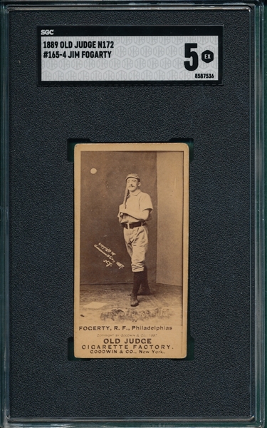 1889 N172 #165-4 Jim Fogerty Old Judge Cigarettes SGC 5