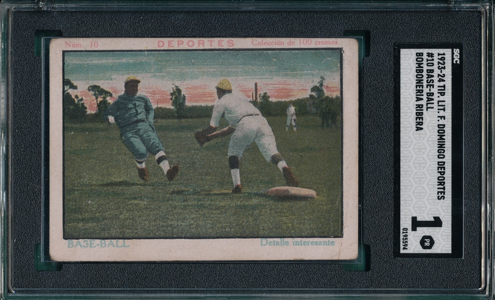 1923-24 Domingo DePortes #10 Base-Ball, Bomboneria Ribera SGC 1