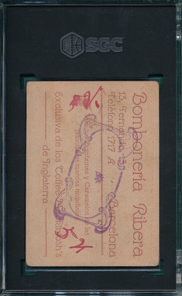 1923-24 Domingo DePortes #10 Base-Ball, Bomboneria Ribera SGC 1