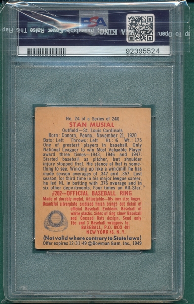 1949 Bowman #24 Stan Musial PSA 3.5