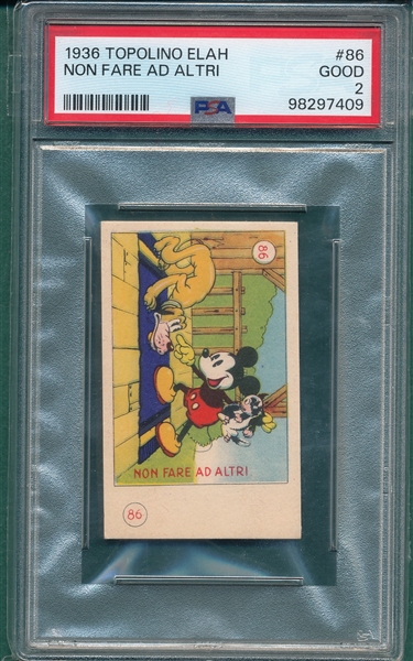 1936 Topolino Elah #86 Non Fare Ad Altri, Mickey Mouse, PSA 2