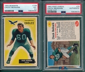 1955 Bowman & 1962 Post Lot of (2) Chuck Bednarik PSA