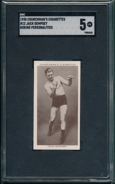 1938 #12 Jack Dempsey, Churchman's Cigarettes, Boxing Personalities, SGC 5