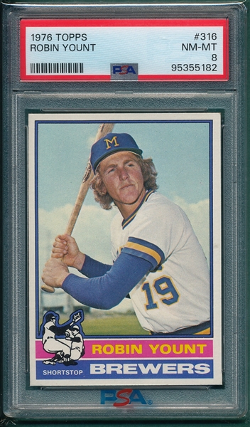 1976 Topps #316 Robin Yount PSA 8