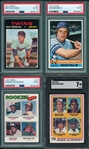 1971-78 Topps Lot of (4) W/ Rookies & Brett SGC & PSA
