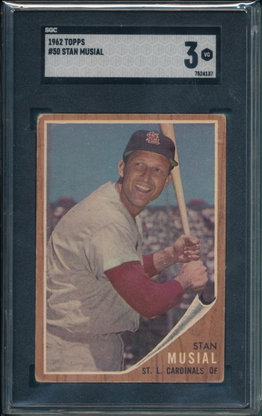 1962 Topps #50 Stan Musial SGC 3
