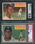1956 Topps #235 Newcombe & #326 Connie Johnson Lot of (2) SGC & PSA