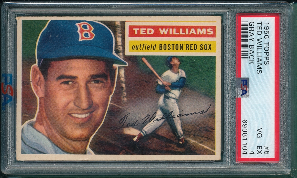 1956 Topps #5 Ted Williams PSA 4 *Gray*