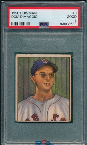 1950 Bowman #3 Dom DiMaggio PSA 2