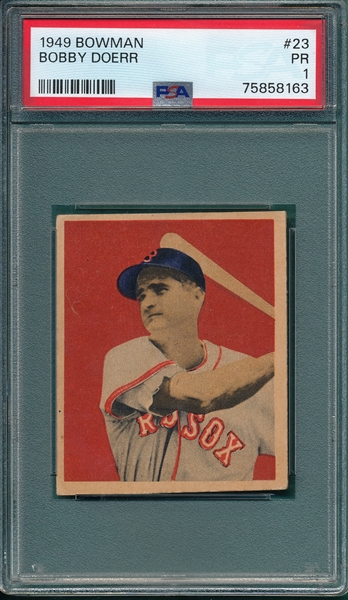 1949 Bowman #23 Bobby Doerr PSA 1 *Presents Better*