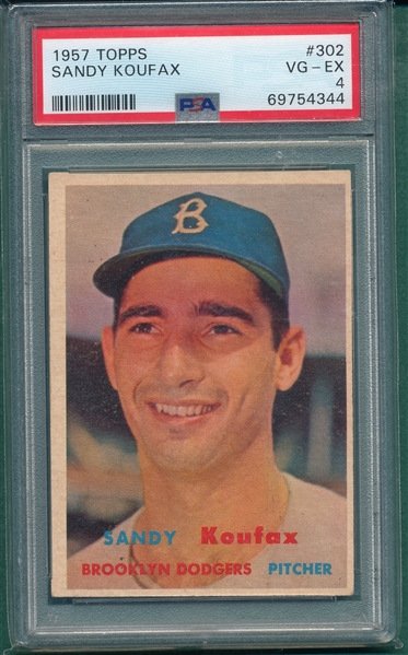 1957 Topps #302 Sandy Koufax PSA 4