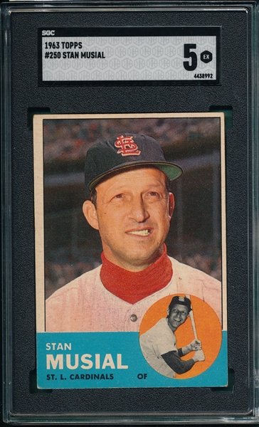 1963 Topps #25 Stan Musial SGC 5