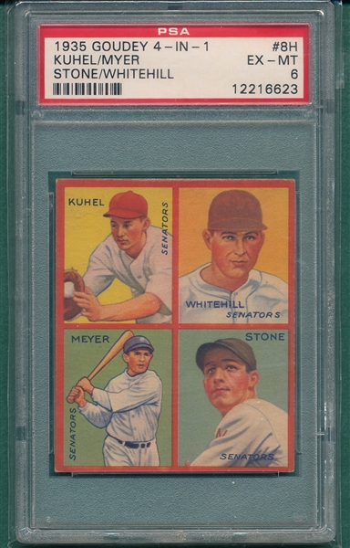 1935 Goudey #8-H W/ Kuhel PSA 6