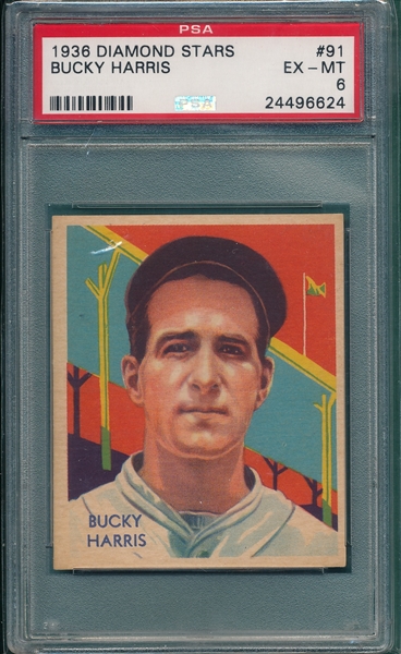 1934-36 Diamond Stars #91 Bucky Harris PSA 6