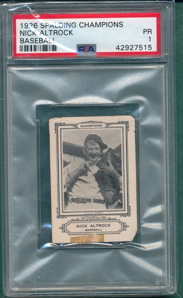 1926 Spalding Champions Nick Altrock PSA 1