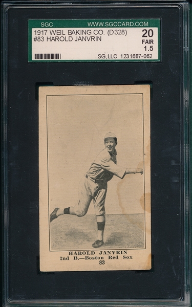 1917 D328 #83 Harold Janvrin SGC 20