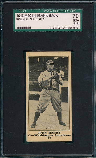 1916 M101-4 #80 John Henry SGC 70 *Blank Back*