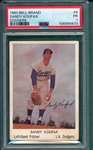 1960 Bell Brand #9 Sandy Koufax PSA 1