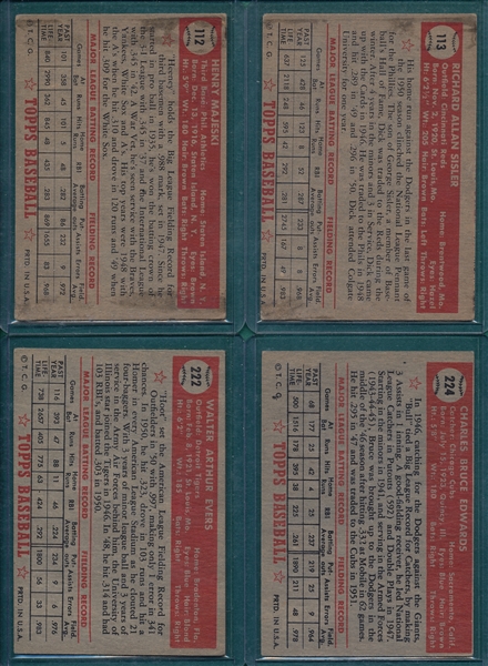 1952 Topps Lot of (16) W/ Schoendiest