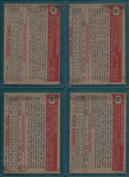 1952 Topps Lot of (17) W/ Jensen