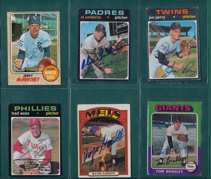 1955-75 Topps/Bowman Lot of (13) Autographed Cards