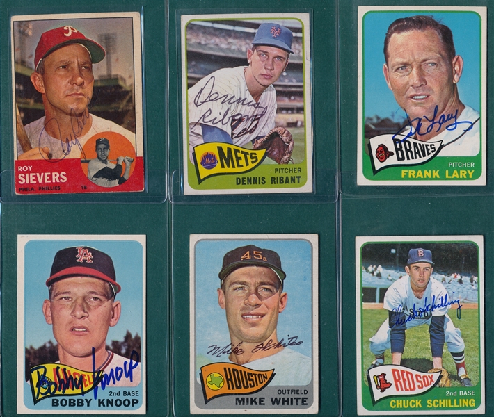 1963-68 Topps Lot of (12) Autographed Cards