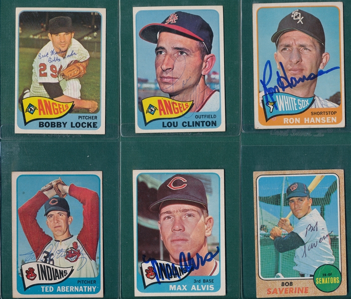 1963-68 Topps Lot of (12) Autographed Cards